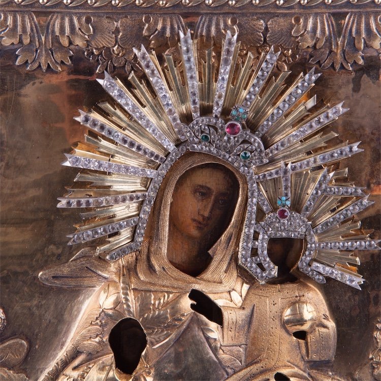 Rare Russian Icon of Mother of God "Blessed Sky" — image 3
