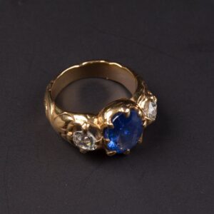 Russian imperial ring with diamonds and sapphire. — image 2