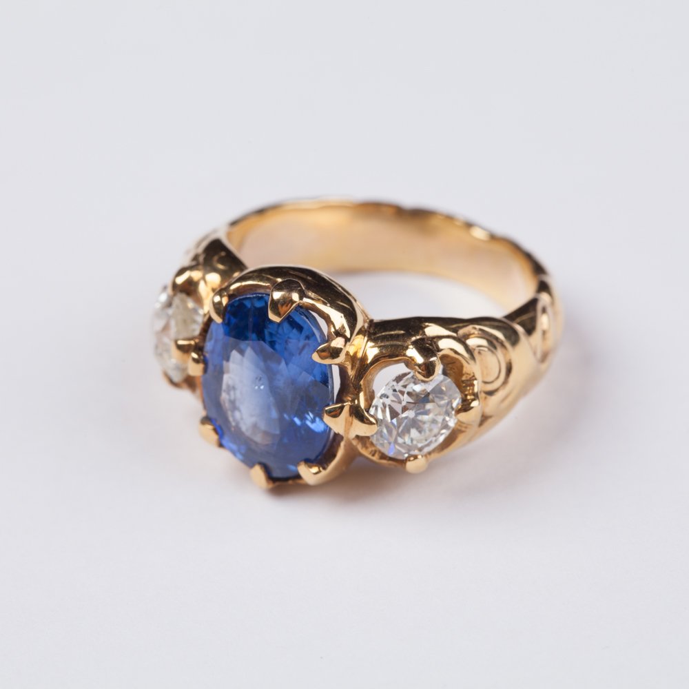 Russian imperial ring with diamonds and sapphire. — image 4
