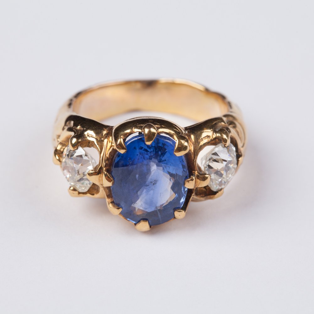 Russian imperial ring with diamonds and sapphire. — image 6