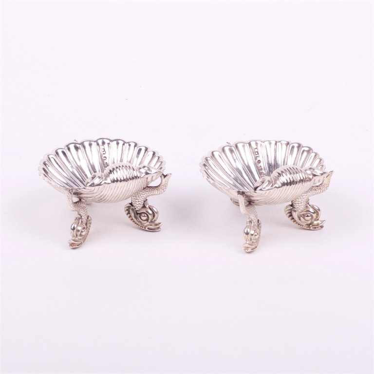 Silver 2 saltcellars. — image 2