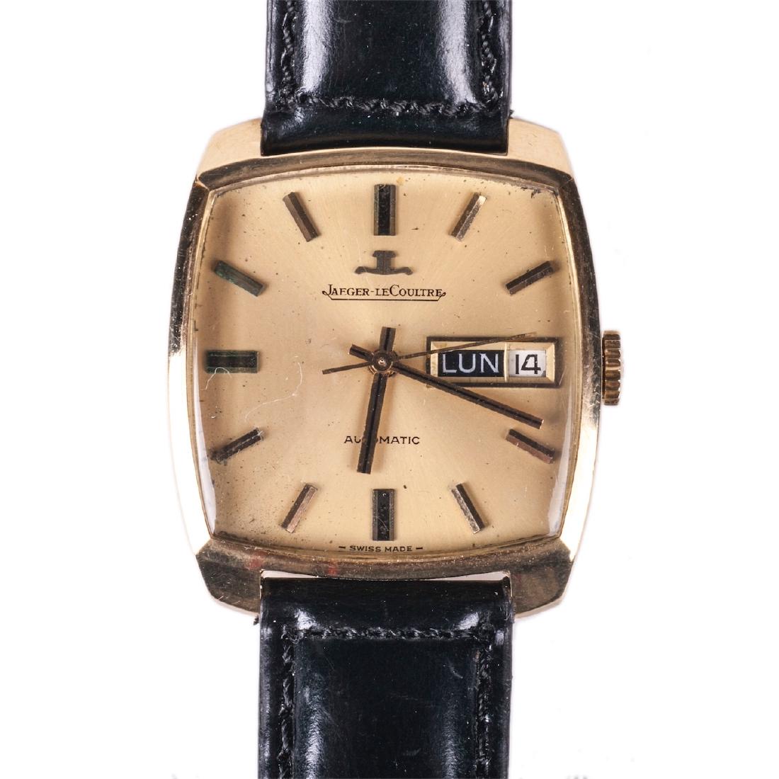 Jaeger Le Coultre rectangular automatic gold wristwatch — image 1