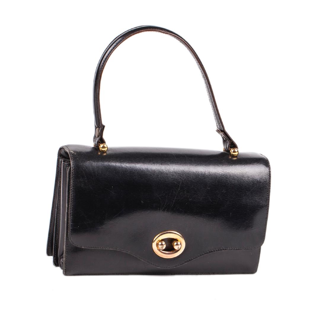 Rare "Boutonniére" Hermes bag in black box calf leather — image 1