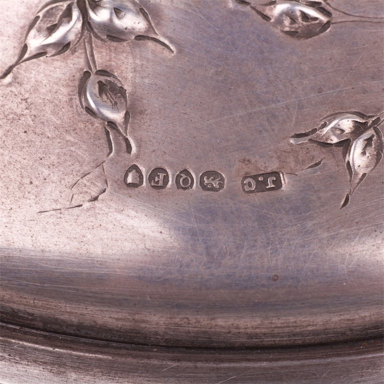 Silver pot with cover. England. — image 7