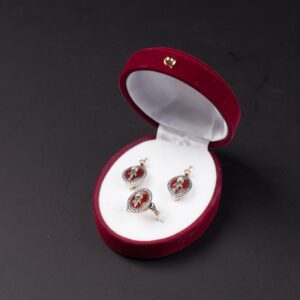 Gold earrings and ring. — image 1