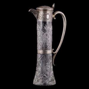 Grand Russian silver and cut-glass carafe — image 1