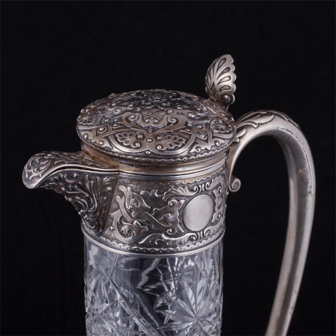 Grand Russian silver and cut-glass carafe — image 2