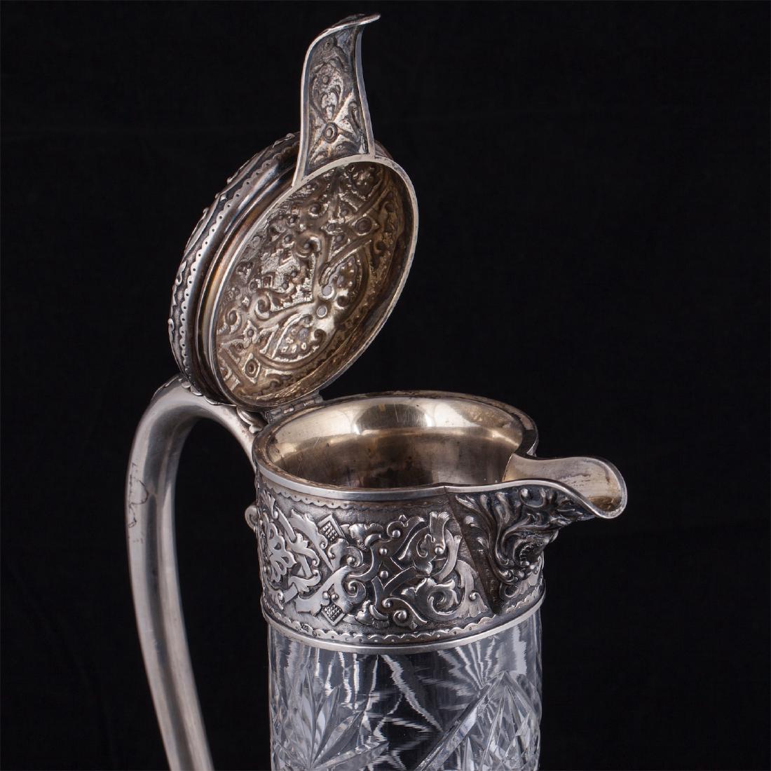 Grand Russian silver and cut-glass carafe — image 3