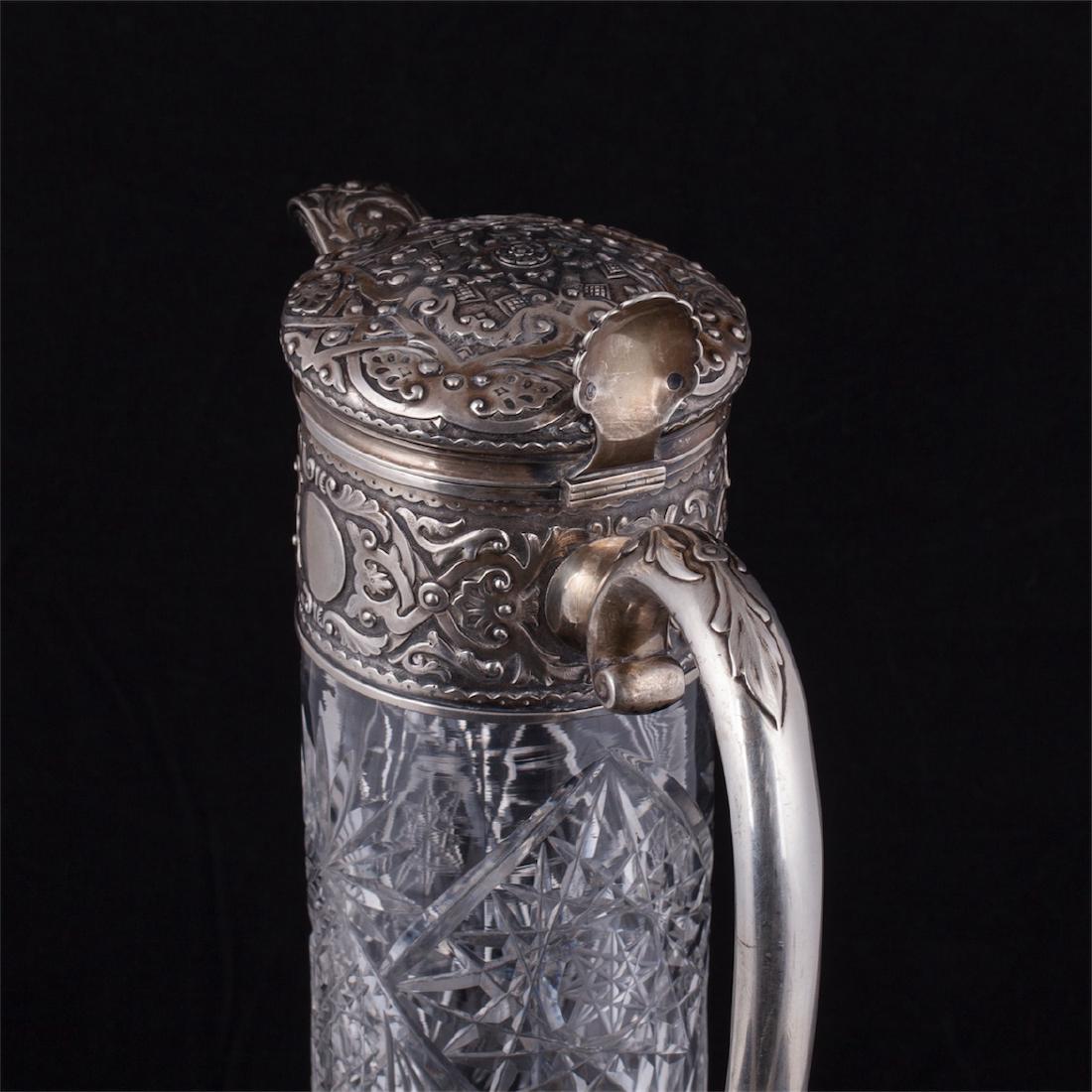Grand Russian silver and cut-glass carafe — image 4