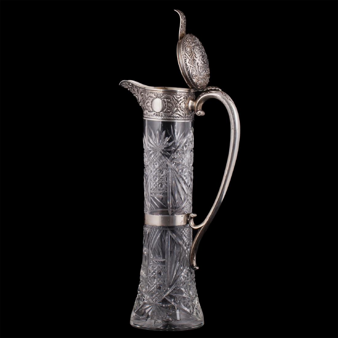Grand Russian silver and cut-glass carafe — image 5