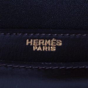 Rare Hermes "Sandrine" bag in box calf dark brown — image 3