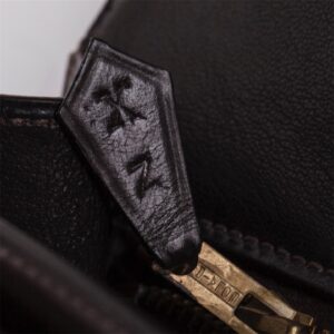 Rare Hermes "Sandrine" bag in box calf dark brown — image 4