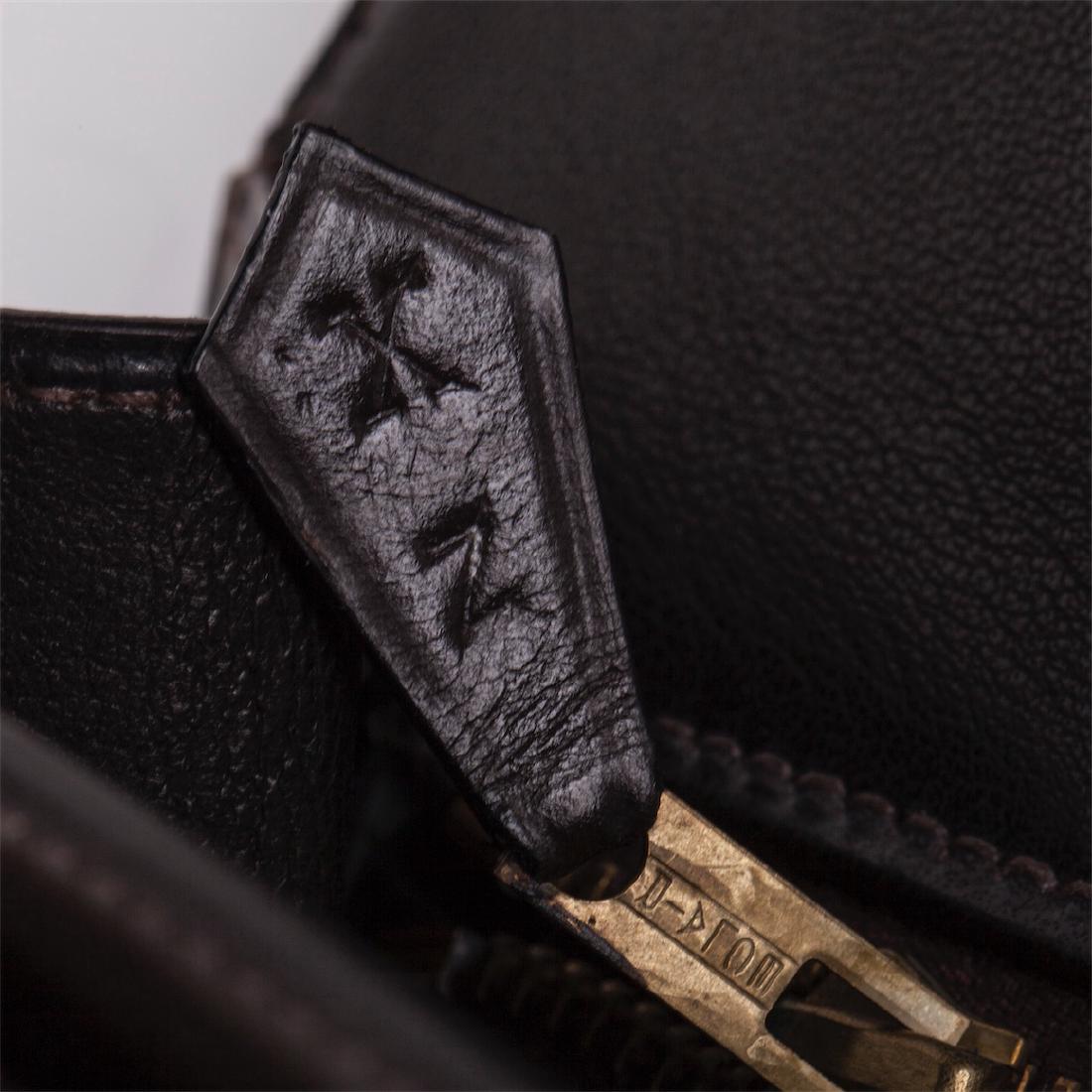 Rare Hermes "Sandrine" bag in box calf dark brown — image 4