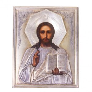 Russian Art nouveau Icon of Christ Pantocrator — image 1