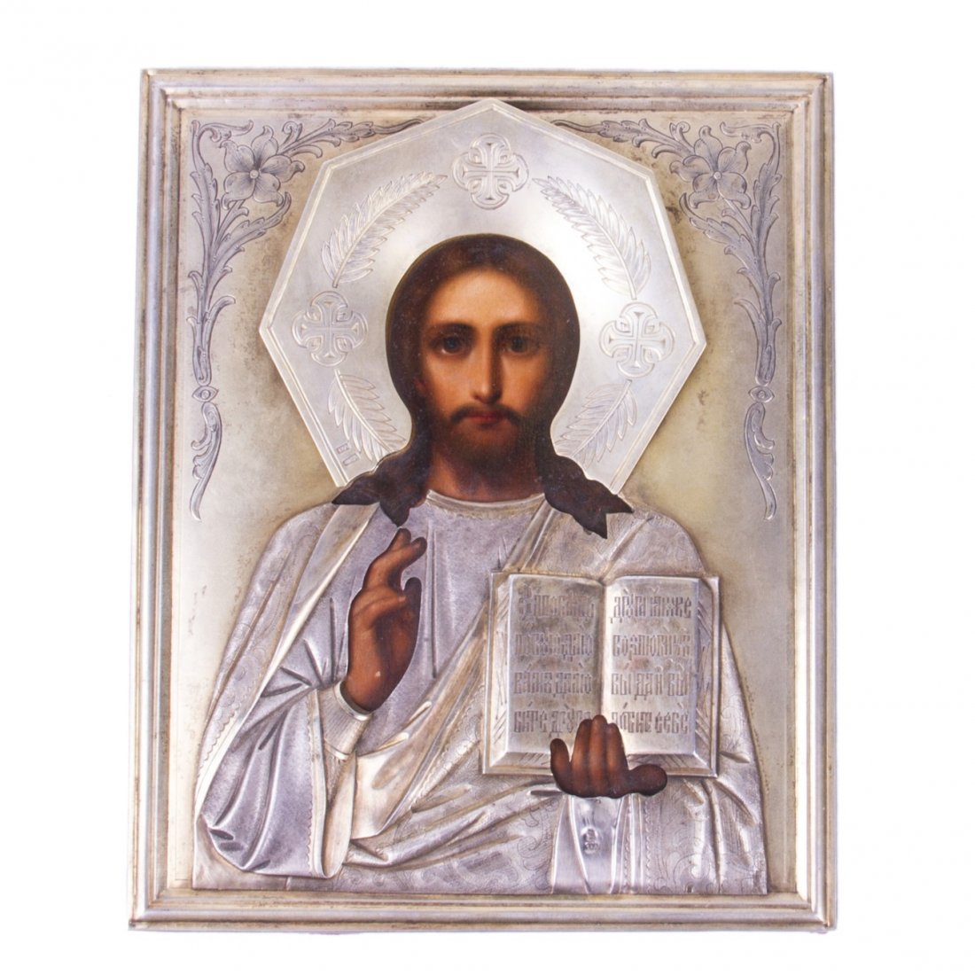 Russian Art nouveau Icon of Christ Pantocrator — image 1