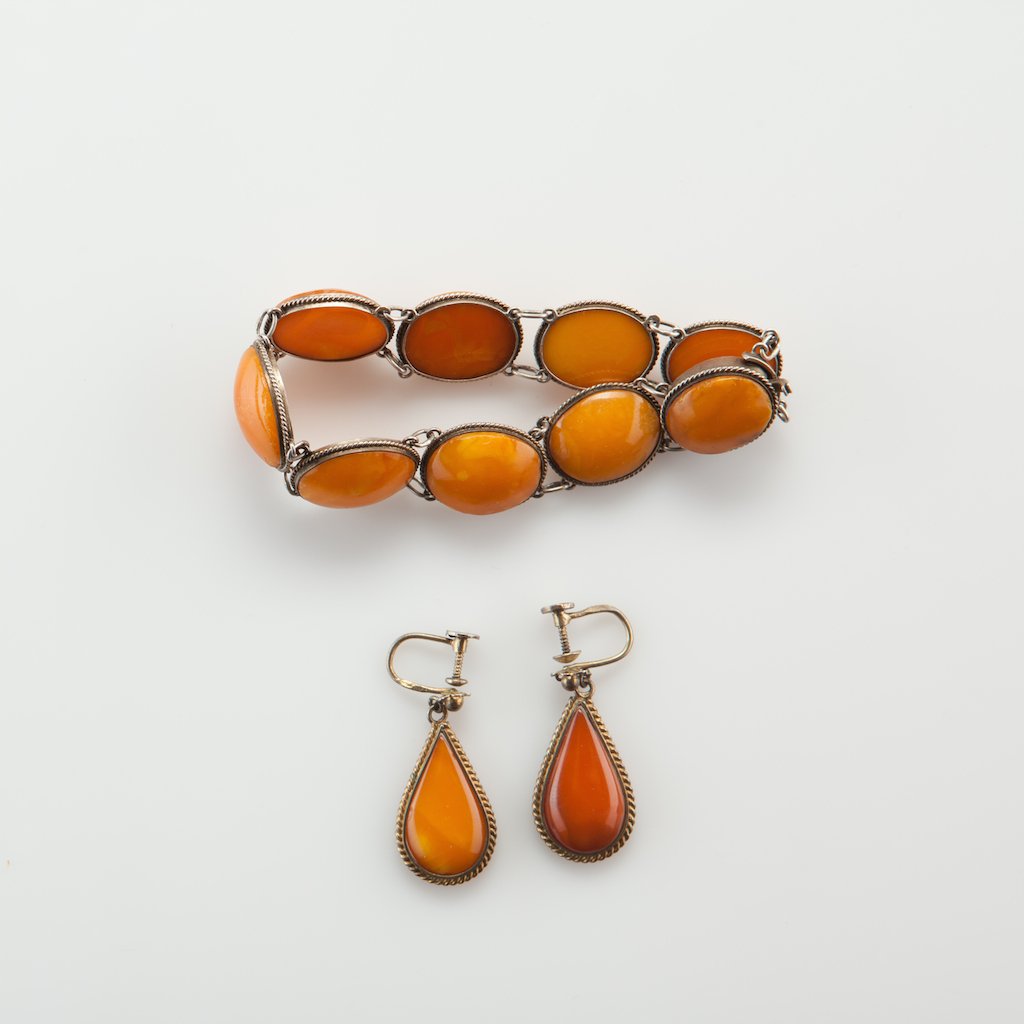 Screw On Clip Earrings and silver bracelet. — image 1