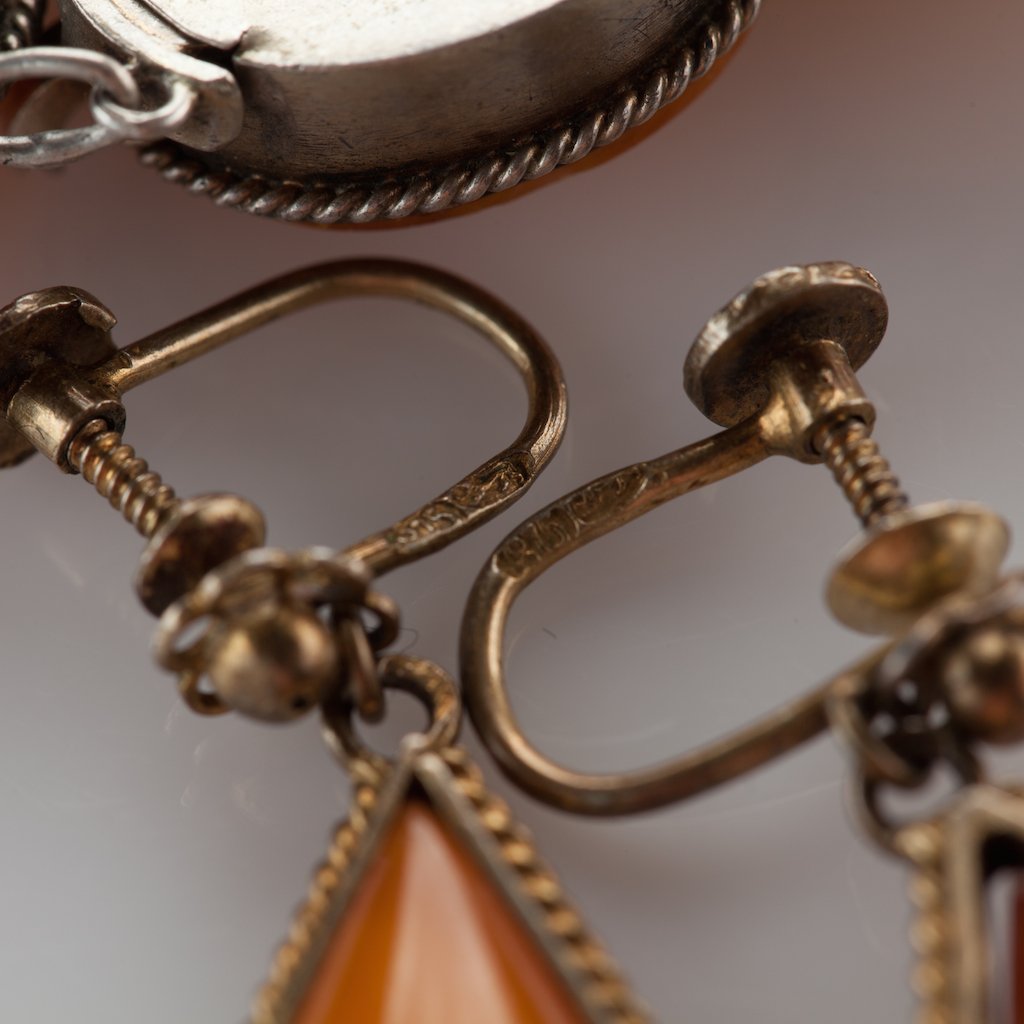 Screw On Clip Earrings and silver bracelet. — image 5