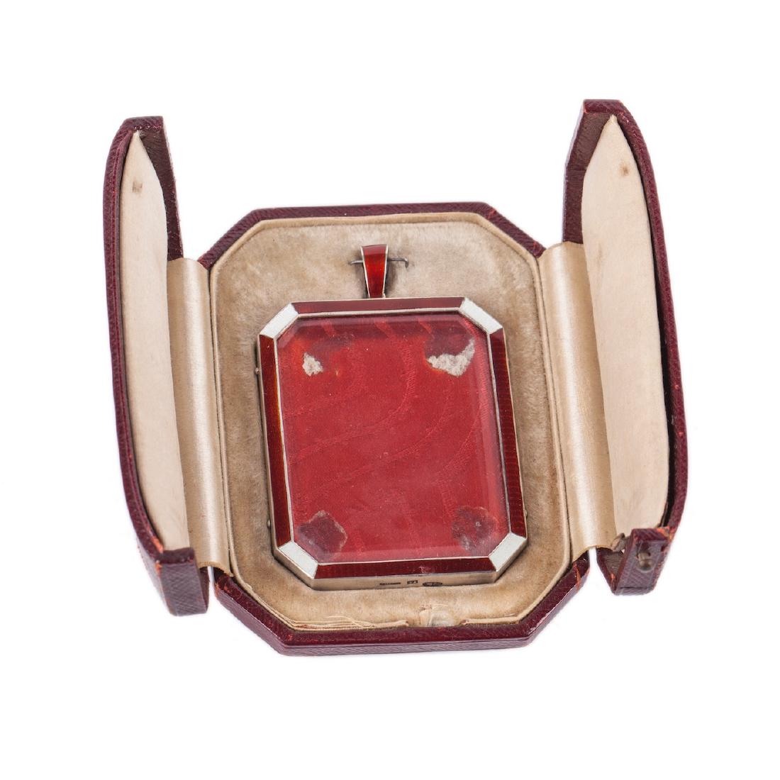 Faberge guilloche enamel photo frame in original box — image 1