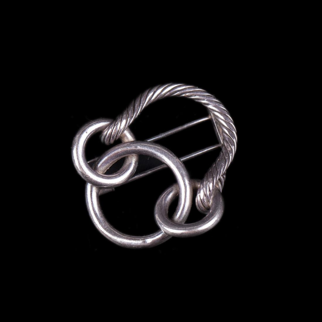 Hermes sterling silver brooch, 1950's — image 1