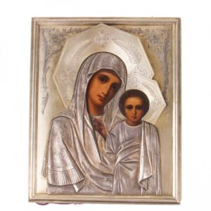 Russian Art nouveau Icon of Mother of God of Kazan — image 1