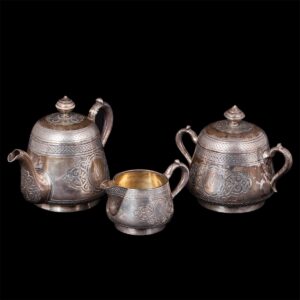 Russian parcel-gilt silver tea service — image 1