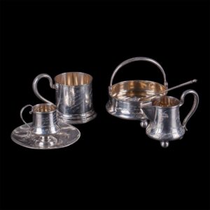 Russian silver tea set for one person — image 1