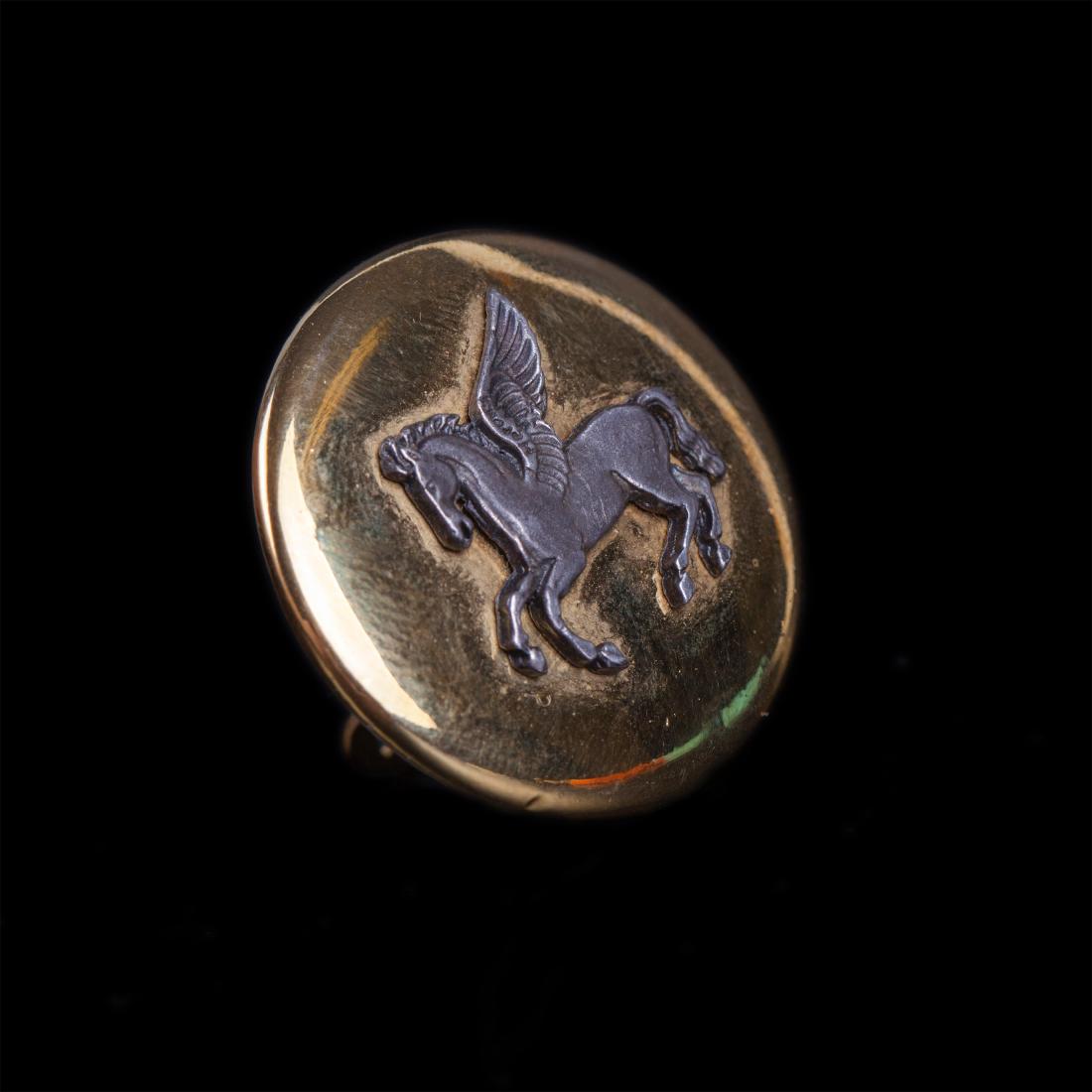 Hermes pegasus clip on earrings. Gold plated palladium — image 2