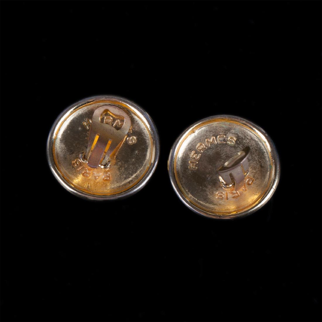 Hermes pegasus clip on earrings. Gold plated palladium — image 3