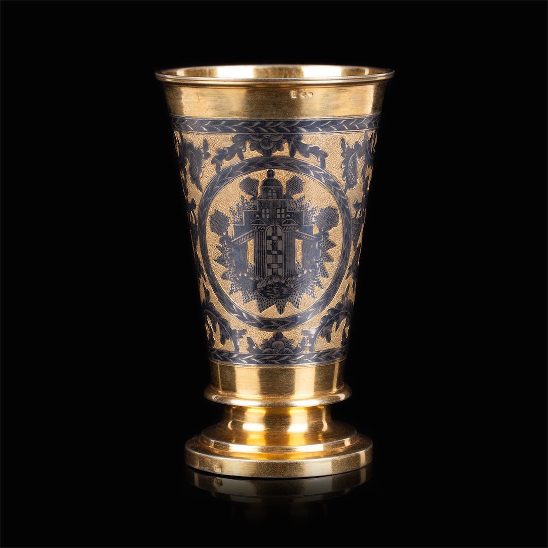 Rare huge Silver Russian beaker. Moscow, 1828. — image 1