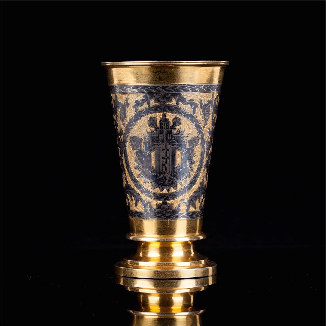 Rare huge Silver Russian beaker. Moscow, 1828. — image 3