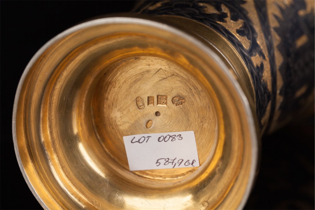 Rare huge Silver Russian beaker. Moscow, 1828. — image 6