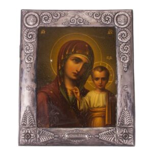 Russian Art nouveau Icon of Mother of God of Kazan — image 1