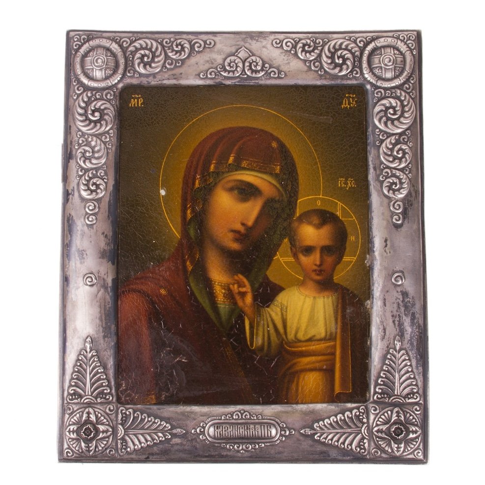 Russian Art nouveau Icon of Mother of God of Kazan — image 1