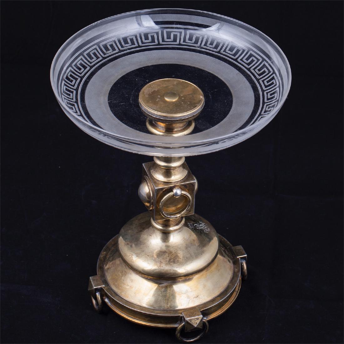 Russian Neoclassical silver-gilt and glass vase — image 4