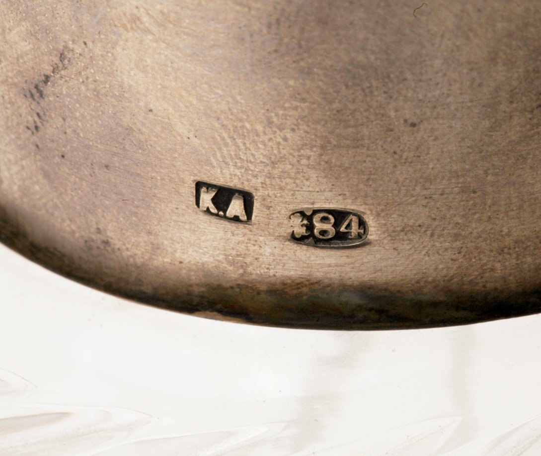 Russian silver and glass decanter. — image 3