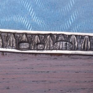 Wooden, silver and guilloche enamel Faberge photo frame — image 3