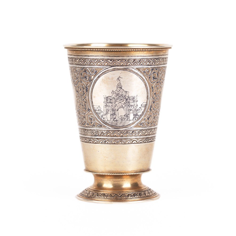 Beaker with views of Moscow. Vasiliy Semenov. 1879 yr. — image 2
