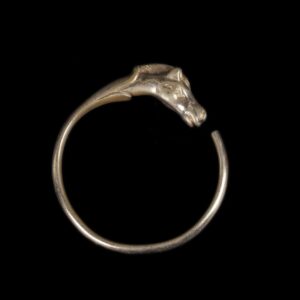 Hermes gold plated bangle bracelet with horse head, — image 1