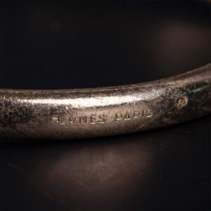 Hermes gold plated bangle bracelet with horse head, — image 3