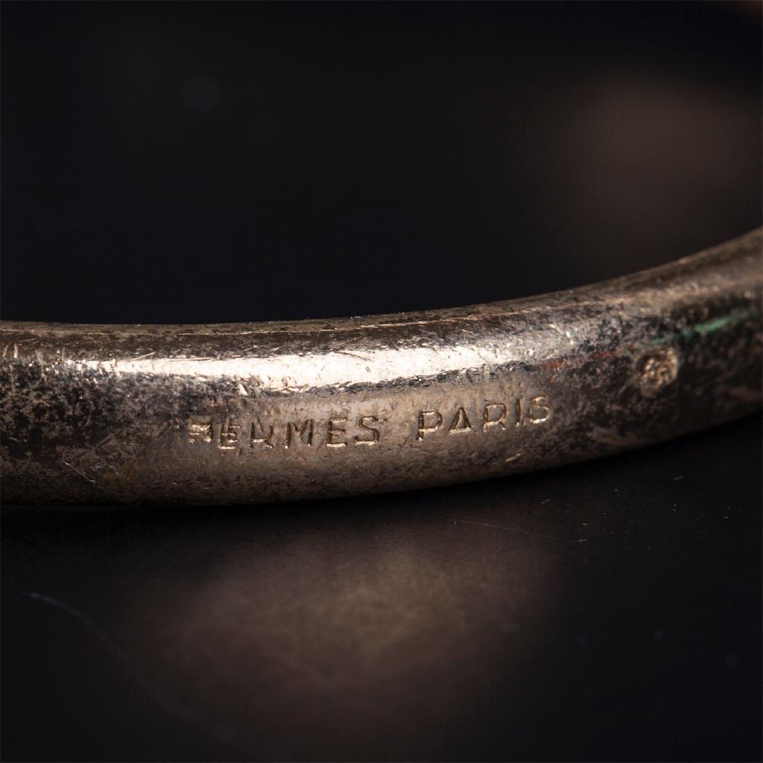 Hermes gold plated bangle bracelet with horse head, — image 3