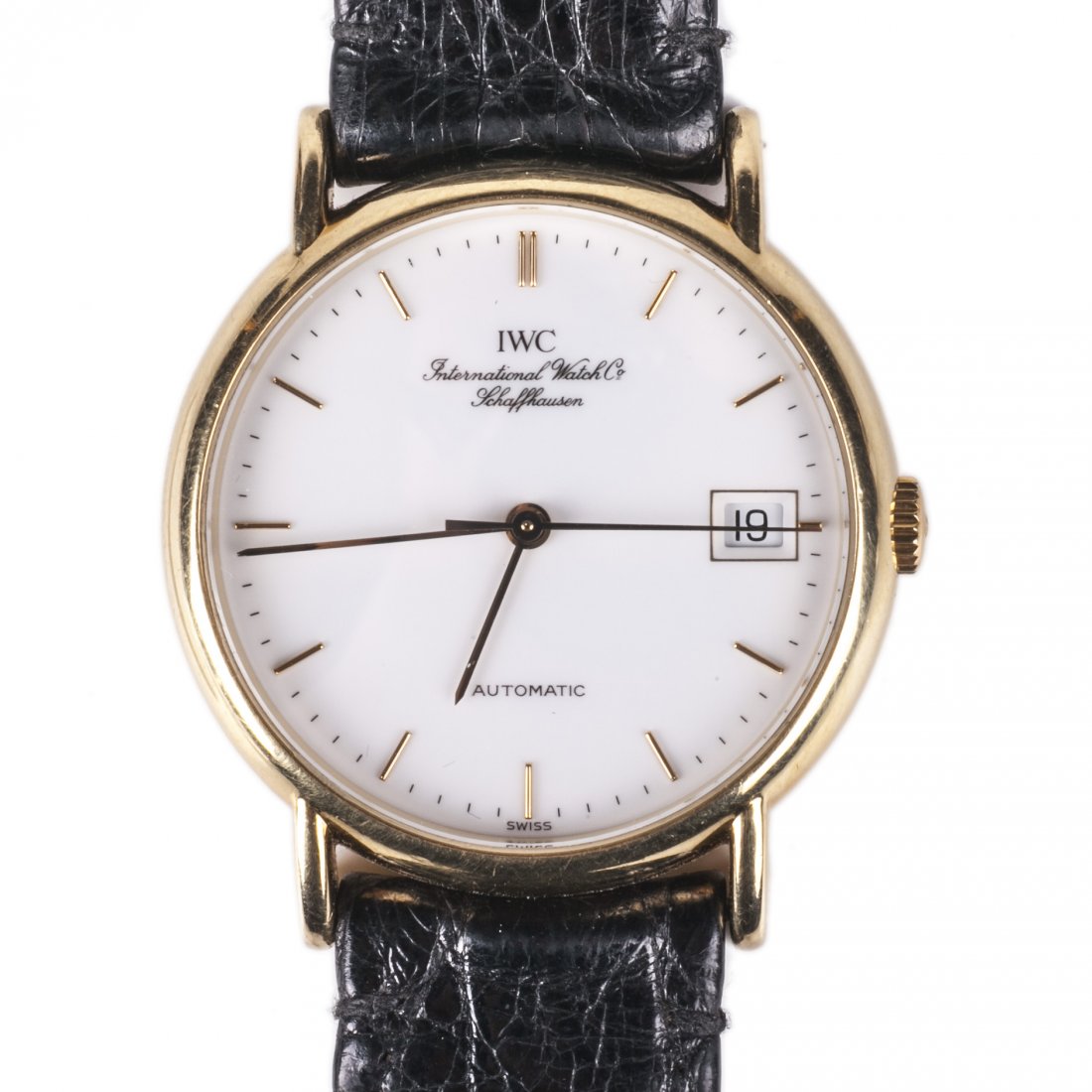 "IWC" men's wristwatch with calendar — image 1