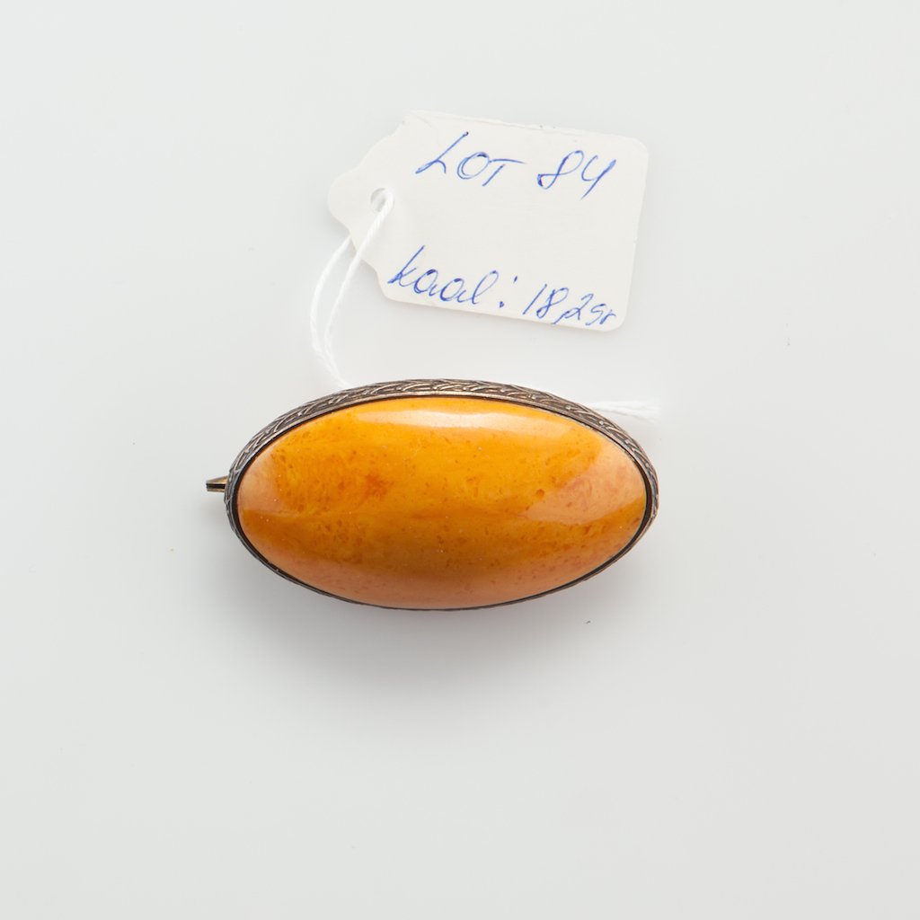 Natural Baltic Amber sterling silver brooch. — image 3