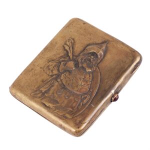 Russian Art Nouveau style brass cigarette case — image 1