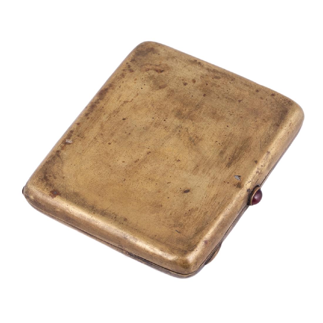 Russian Art Nouveau style brass cigarette case — image 2