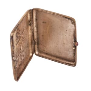 Russian Art Nouveau style brass cigarette case — image 4