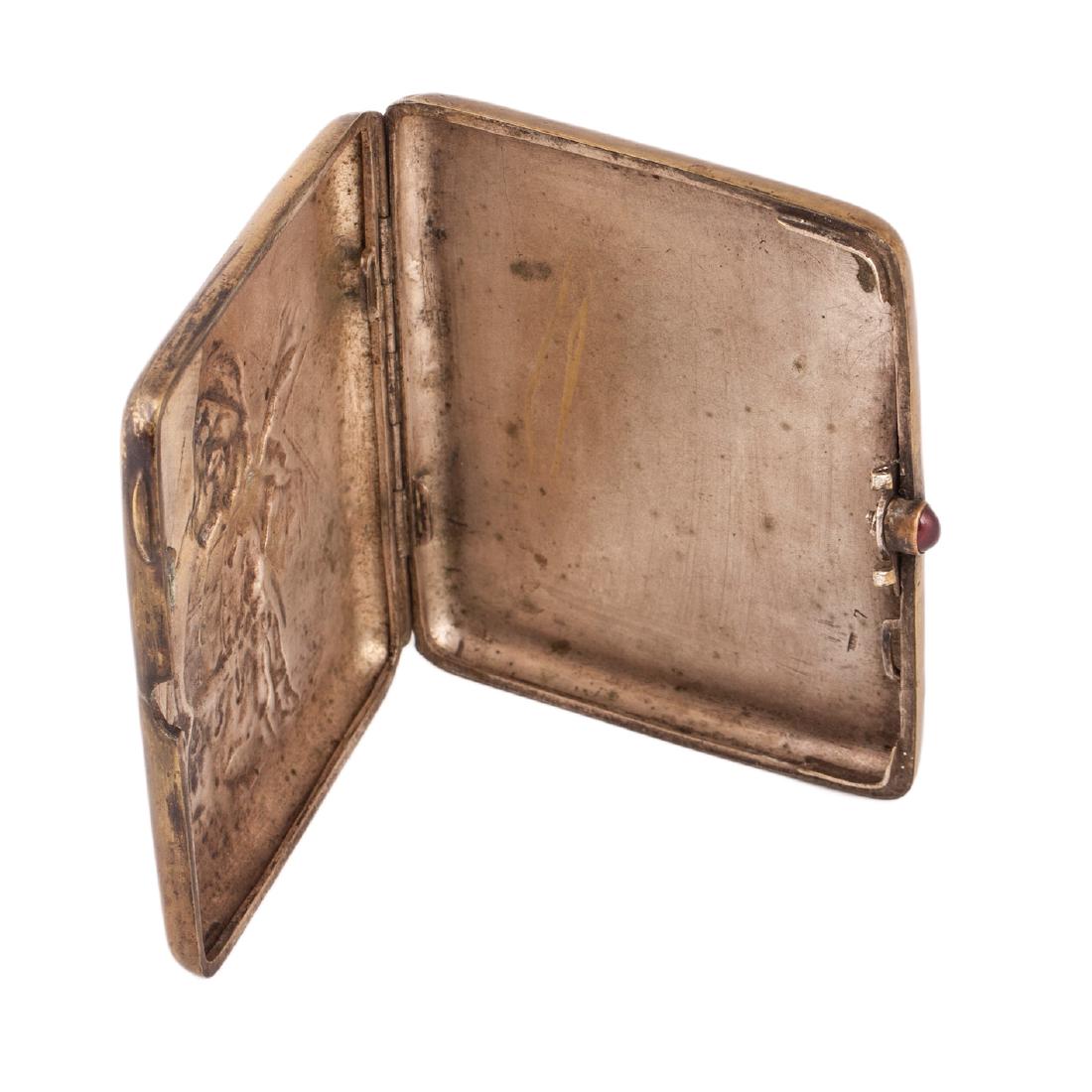 Russian Art Nouveau style brass cigarette case — image 4