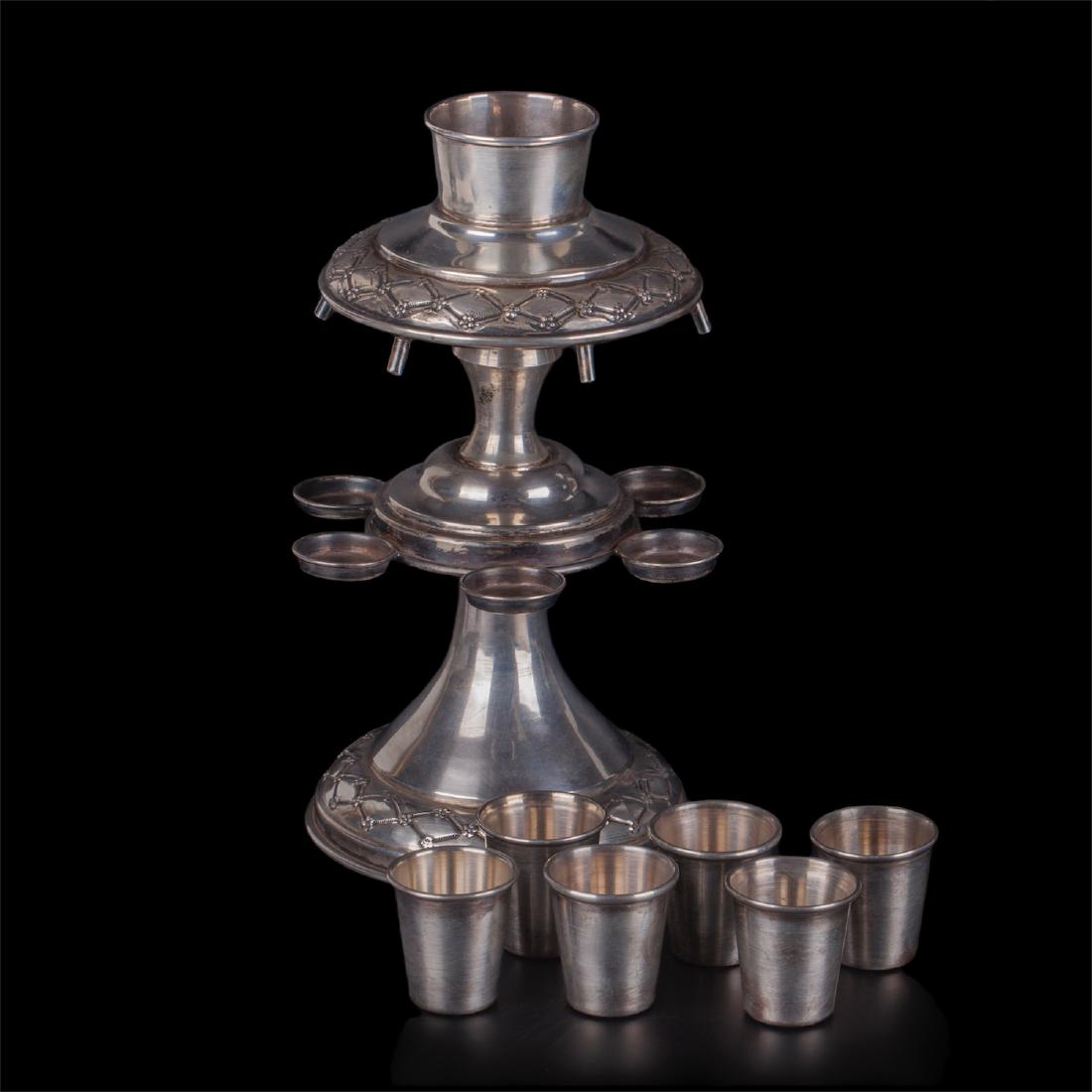 Unusual Russian silver liquor set — image 3