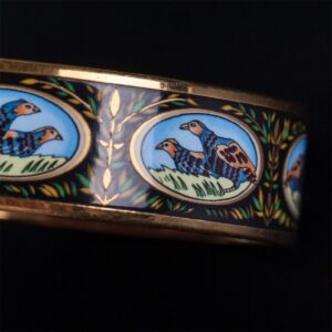Hermes enamel pheasants printed bracelet with rims — image 2