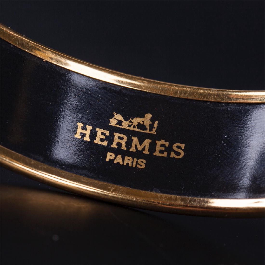 Hermes enamel pheasants printed bracelet with rims — image 3