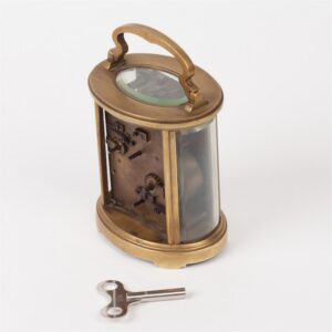 Oval shape carriage alarm clock "E. Fachat". — image 4
